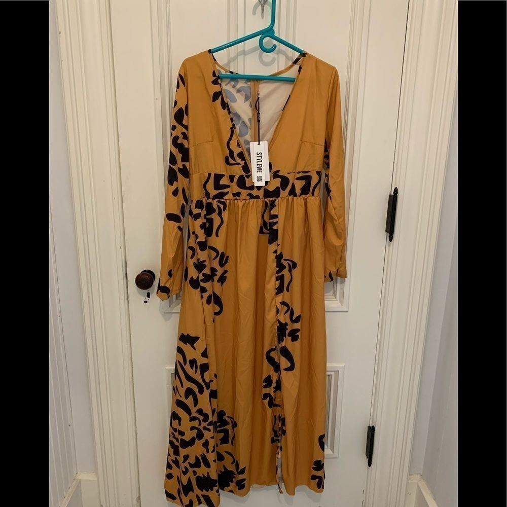 Stylewe gold/black animal print dress-NWT- 1X